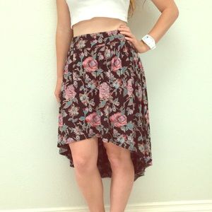 High low floral skirt